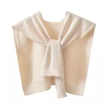 Вязаная шаль женская однотонная наплечная тонкая кардиганная завязка шарф вино красного