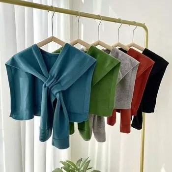 Вязаная шаль женская осенне-зимняя крестовая большая шаль модный универсальный однотонный шарф A3