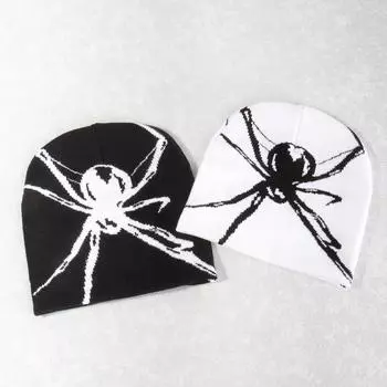 Вязаная шапка Beanie Bonnet Y2k Beanies Fashion Print Мужская женская шапка Теплые зимние шапки Модные шерстяные холодные шапки Унисекс Аксессуары One Size белый