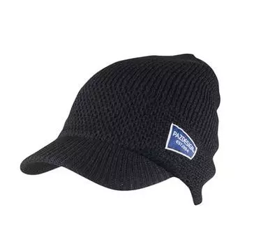 Вязаная шапка-бини с полями Puzzle Design, черная PHC-077 чёрный