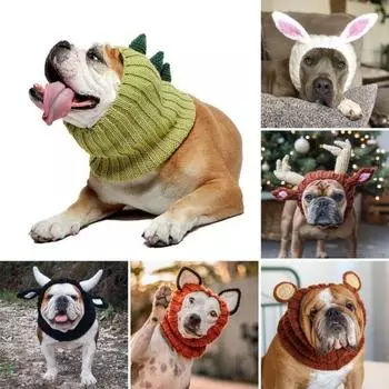 Вязаная шапка для домашних животных, мягкая, удобная в ношении, утолщенная теплая повседневная одежда, уникальный стиль M