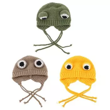 Вязаная шапка для собак, забавный милый дизайн, удобная зимняя теплая вязаная шапка для домашних животных для маленьких собак, кошек, холодная зима Yellow
