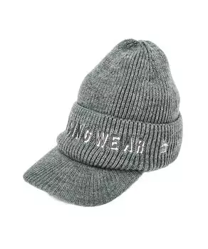 Вязаная шапка классическая спортивная с вышитым логотипом и козырьком для защиты от холода гольф MG4FCP42M GY00 [Munsingwear] мужская (Серый)