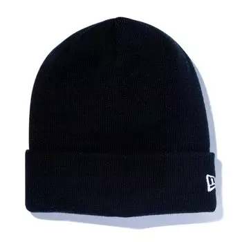 Вязаная шапка манжета простая БЕСПЛАТНАЯ БАЗОВАЯ МАНЖЕТА ТРИКОТАЖ ХЛОПОК BLK [New Era] Черный/белый