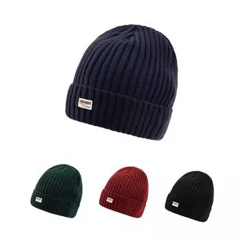 Вязаная шапка мужская и женская высококачественная универсальная теплая и морозостойкая шерстяная шапка утолщенная 120 г тёмно-синий