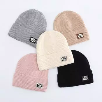 Вязаная шапка осень-зима женская новая теплая и мягкая модная шерстяная шапка мужская универсальная повседневная милая шапка защита ушей холодная шапка One size чёрный