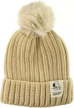 Вязаная шапка PEANUTS Snoopy бежевый [Anshapeau] [Peanuts] 475-1010 56.5~58.5см (СВОБОДНО)