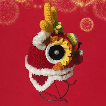 Вязаная шапка с драконьей тематикой для зимних праздников Adults L