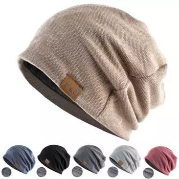 Вязаная шапка с плюшевой подкладкой, повседневная, в стиле хип-хоп, супермягкая, эластичная, сохраняющая тепло, однотонная, женская, мужская, унисекс, шапка-бини, весна, осень, зима, шапки One size синий