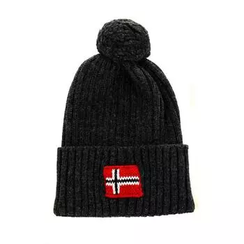 Вязаная шапка с помпоном сверху NP0A4GBV мужчина TU синий