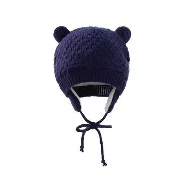 Вязаная шапка унисекс, милая, теплая, однотонная, для мальчиков и девочек, малышей