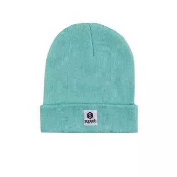 Вязаная шапка унисекс с вышитым логотипом SPRBG-003 TU зелёный