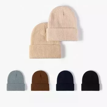 Вязаная шапка универсальная для мужчин и женщин на осень-зиму легкая жаккардовая холодная шапка модная теплая толстая черная вязаная шапка average size