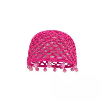 Вязаная шапка в стиле бохо с кисточками, вязаная шапка с ажурными кистями, вязаная шапка в этническом стиле, вязаные шапочки для улицы белый