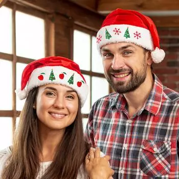 Вязаная шерстяная рождественская шапка для взрослых зимняя шапка праздничное украшение шапка One Size