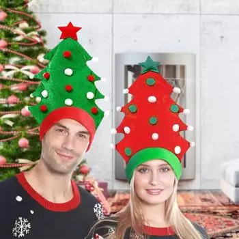 Вязаная шерстяная рождественская шапка для взрослых зимняя шапка праздничное украшение шапка One Size