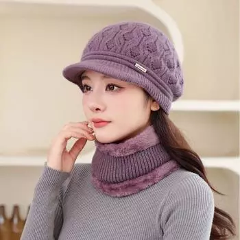 Вязаная шерстяная шапка для взрослых женщин, зимняя теплая ветрозащитная защита ушей для пожилых людей, шерстяная шапка, повседневная, универсальная average size