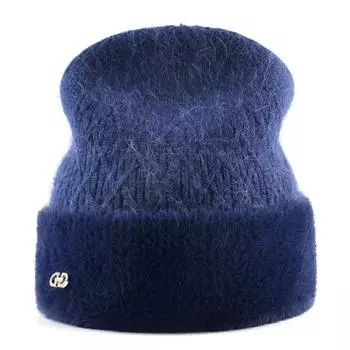 Вязаная шерстяная шапка для женщин, зимняя теплая шапка из меха кролика, женская элегантная шапка в виде черепа со стразами 55-58CM серый