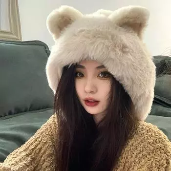 Вязаная шерстяная шапка женская холодная шапка для зимних шапок мужская дынная меховая шапка однотонная универсальная шляпа Yuppi Tide One Size