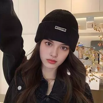 Вязаная шерстяная шапка женская холодная шапка для зимних шапок мужская дынная меховая шапка однотонная универсальная шляпа Yuppi Tide Average size