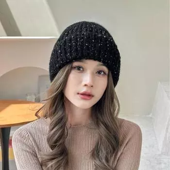 Вязаная шерстяная шапка зимняя утолщенная теплая защитная шапка-пуловер модная повседневная универсальная большая окружность головы холодная шапка one size fits all хаки