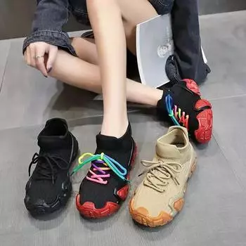 Вязаная спортивная обувь для пар, новые сезонные модные мужские и женские туфли с высоким берцем кокосового цвета, повседневная обувь для бега на открытом воздухе, мягкая 35