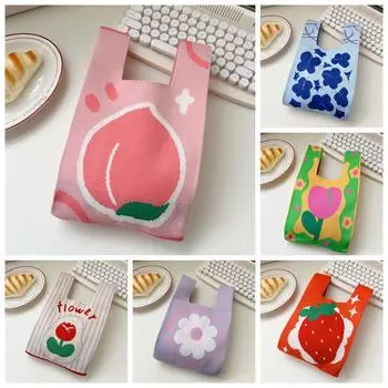 Вязаная сумка для мобильного телефона для женщин на весну и осень, симпатичная мультяшная универсальная сумка на одно плечо с диагональным поперечным ремешком, дорожный кошелек для монет, маленькая сумочка 20*35cm