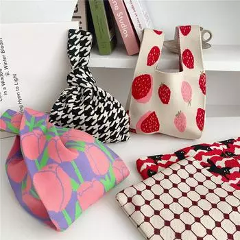 Вязаная сумка для мобильного телефона для женщин на весну и осень, симпатичная мультяшная универсальная сумка на одно плечо с диагональным поперечным ремешком, дорожный кошелек для монет, маленькая сумочка 20*35cm