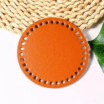 Вязаная сумка Круглое дно Дно сумки из ПУ кожи Дно ручной работы с отверстиями Аксессуары для вязания крючком своими руками коричневый