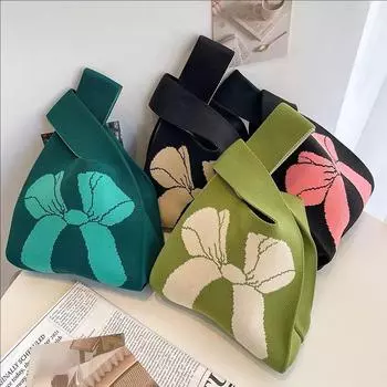 Вязаная сумка на запястье в японском и корейском стиле: Милая, универсальная модная сумка-тоут и легкий роскошный подарок 20 x 35