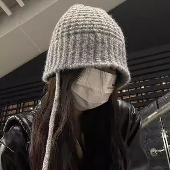 Вязаная теплая шапка детская шерстяная шапка модная шапка рыбака