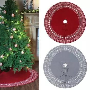 Вязаная юбка в виде рождественской елки, деревенская толстая юбка в виде снежинки, праздничное украшение для фермерского дома, декор для домашней вечеринки S красный