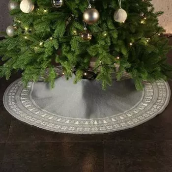 Вязаная юбка в виде рождественской елки, деревенская толстая юбка в виде снежинки, праздничное украшение для фермерского дома S красный