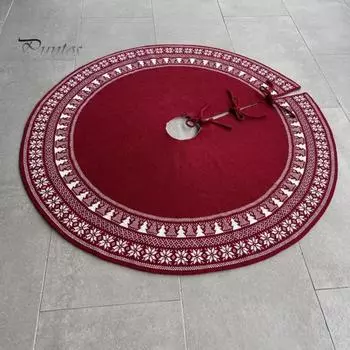 Вязаная юбка в виде рождественской елки, деревенская толстая юбка в виде снежинки, праздничное украшение для фермерского дома, декор для домашней вечеринки S серый