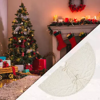 Вязаная юбка в виде рождественской елки крючком рождественский коврик домашний декор фермерские принадлежности для вечеринок белый идеальный Diameter 62cm