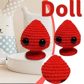 Вязаная вручную креативная красная мультяшная милая кукла-украшение для снятия стресса One Size