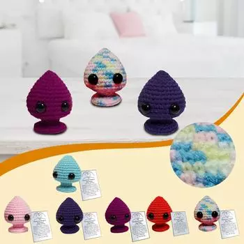 Вязаная вручную креативная мультяшная милая кукла-украшение для снятия стресса One Size синий
