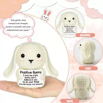 Вязаная вручную кукла-кролик своими руками, милая шерстяная кукла, вязаная кукла-кролик One Size