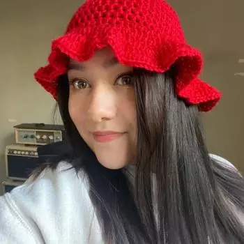 Вязаная вручную симпатичная шерстяная шапка маленькая желтая утка пудинг собака теплый шарф взрослая шапка Adult 56-59cm