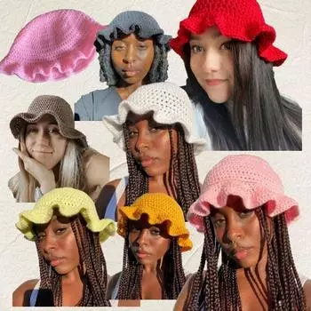 Вязаная вручную симпатичная шерстяная шапка маленькая желтая утка пудинг собака теплый шарф взрослая шапка Adult 56-59cm