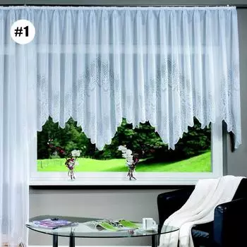 Вязаная жаккардовая полутень в европейском романтическом стиле, кухонная занавеска, белая кружевная занавеска большого размера 1-145cmx300cm