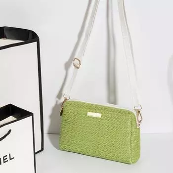 Вязаная женская соломенная сумка из ротанга, сумки через плечо на одно плечо, летняя пляжная цепочка, небольшой кошелек, женская сумка, дорожная сумка для покупок