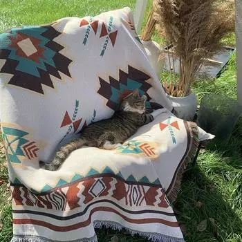 Вязание Кемпинг Пикник Коврик Портативный Путешествия Пеший Пикник Ткань Пылезащитный Скатерть Коврик Мягкий Диван Одеяла На Открытом Воздухе Пикник Коврик 130x180cm