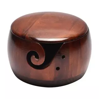 Вязание крючком деревянной крышки для хранения легко пряжа для прочной миски с переноской