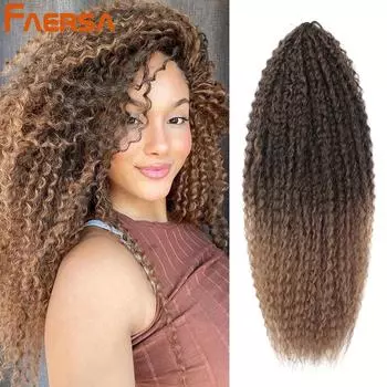 Вязание крючком для волос Бразильские косы Синтетические кудри Мягкие наращивания плетения 20 28 дюймов Афро-вязание крючком Волосы Длинные волны воды Цвет омбре Волосы 20 Inch