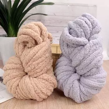 Вязание крючком пряжа супер толстая шениль линия шарф толстая шениль пряжа вязание красный