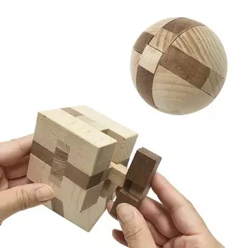 Вязание мозга образовательный мозг деревянный 3D вязание стимуляция кончиков пальцев [3D головоломка] обучение, дразнить, головоломка, ремесло, куб, (Набор 2)