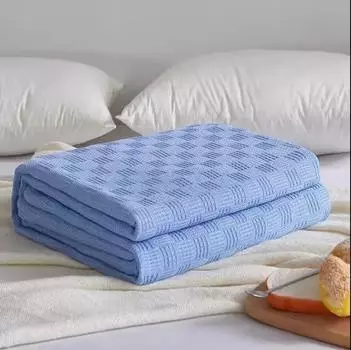 Вязаное марлевое одеяло из чистого хлопка, антистатическое, удобное, приятное для кожи постельное белье, дышащее, гигроскопичное одеяло для отдыха на диване 100x150cm 1PCS