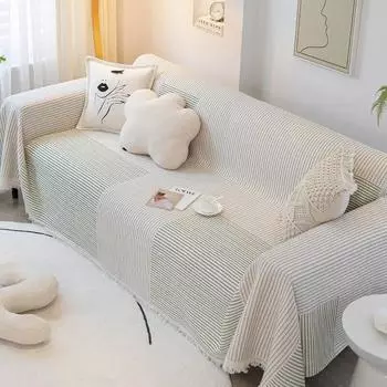 Вязаное одеяло для дивана, скандинавское простое однотонное хлопковое одеяло с хлопковой нитью, защитный чехол для дивана, покрывало, гобелен для отдыха, одеяло для пикника 180x130cm 1pcs