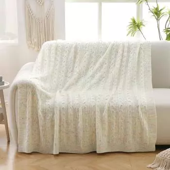 Вязаное одеяло Летний сон Одеяло с кондиционером Одеяло Полотенце на тумбочке Одеяло Диван для ночлега в отеле 130x170cm зелёный